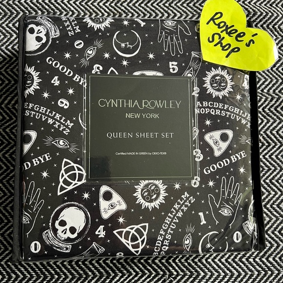 New Cynthia Rowley Ouija Board Halloween Magic Black & White FULL Sheet